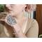 Vintage Porcelain Sterling Silver Jewelry Set being modeled by Megan Shanafelt